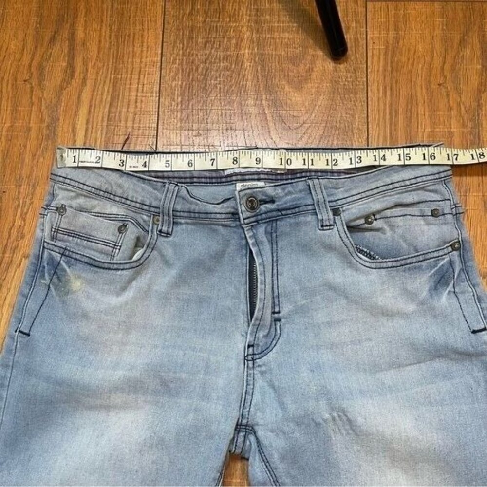 PAPER DENIM & cloth Men's Ligh Blue Distressed Skinny Jeans Stretch Size 34 - Picture 5 of 7
